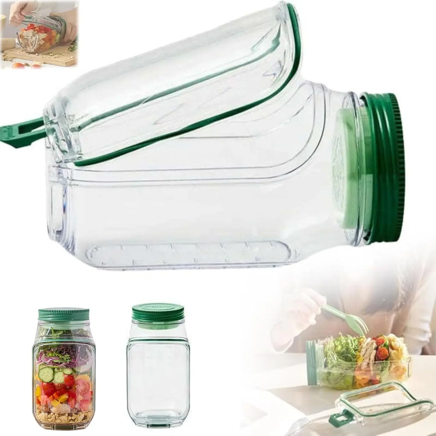 

The Original Salad Pod, a portable salad container with a side-opening lid, is perfect for home use, outdoor activities supplies
