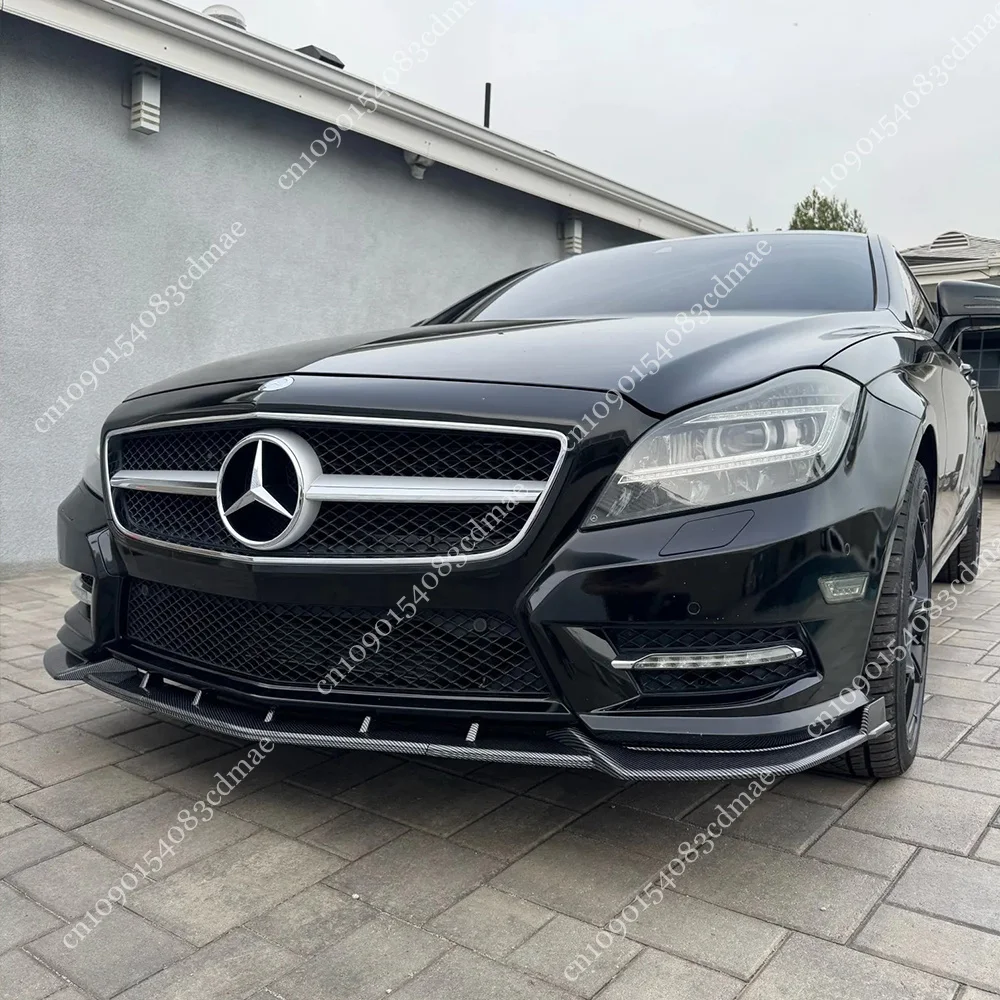 

3pcs Car Front Bumper Lip Spoiler Splitter Diffuser Part For Mercedes Benz CLS C218 Sedan X218 Shooting Brake AMG Line 2011-2013