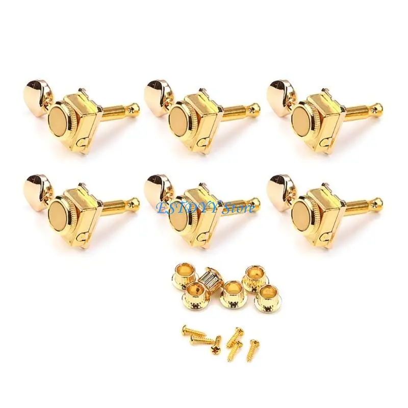 G6de 6 INLINE VINTAGE Guitar Locking Suption Lock String Tuning Opts #4