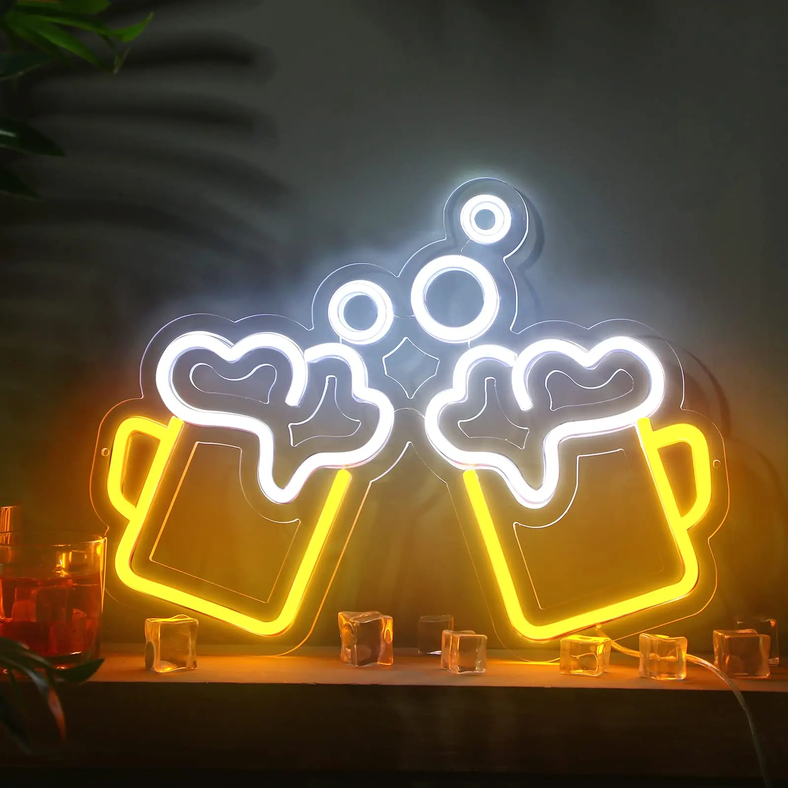 

2025 Beer Neon Sign Dimmable LED Wall Decor for Bar Game Room Man Cave USB Powered Energy Saving Pub Lights Holiday Gifts