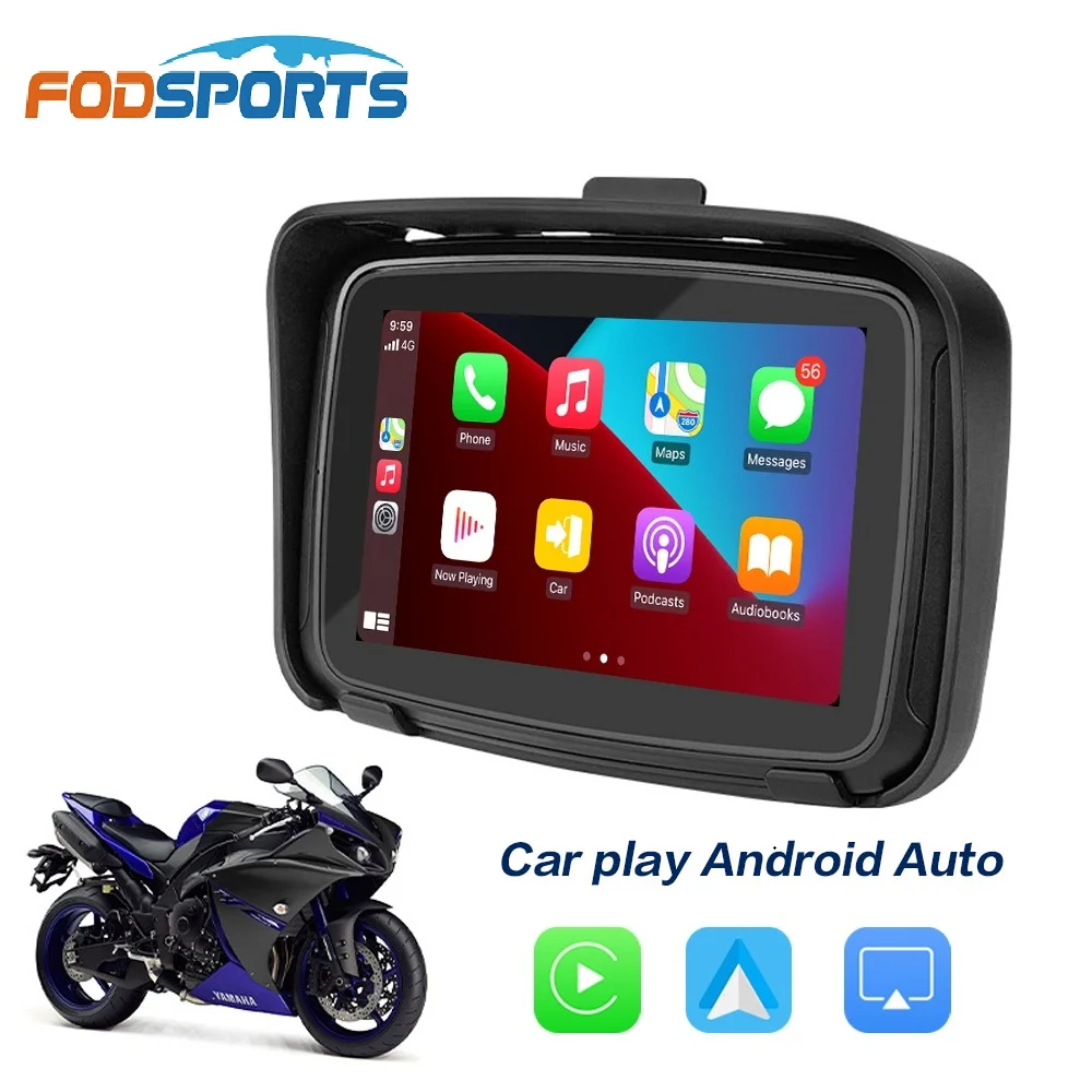 

Fodsports 5 inch Motorcycle Wireless Carplay Android Auto Navigation GPS Moto Waterproof GPS Carplay Display Monitor