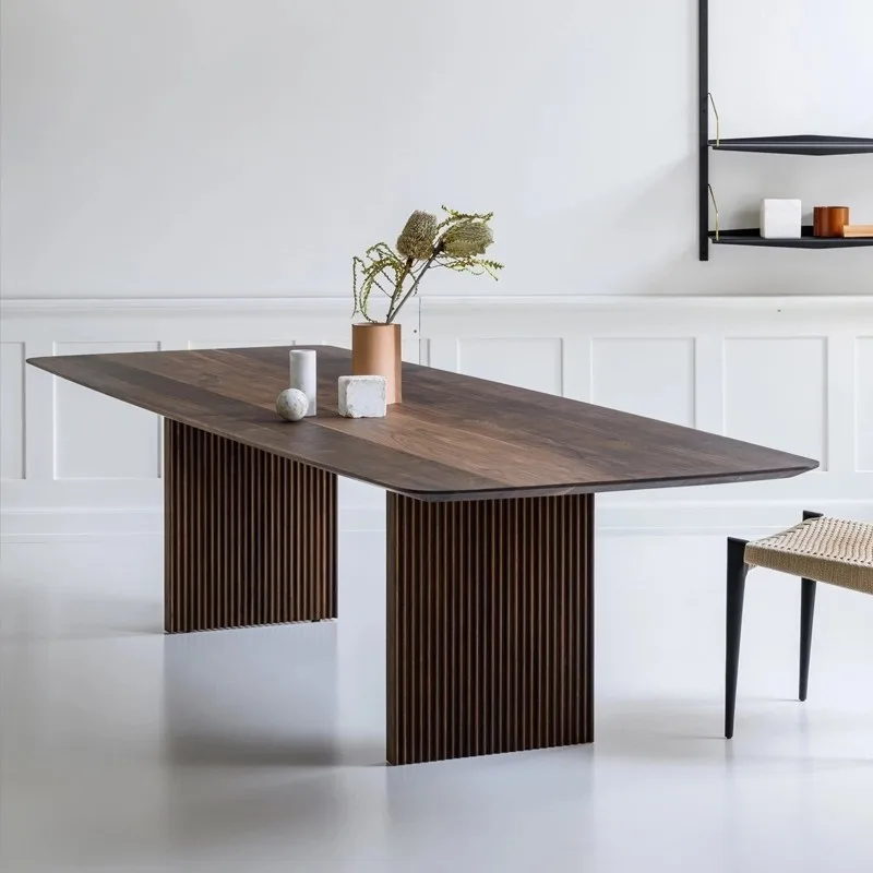 

Simple modern solid wood tea office meeting designer creative workbench negotiation tea table dining chair