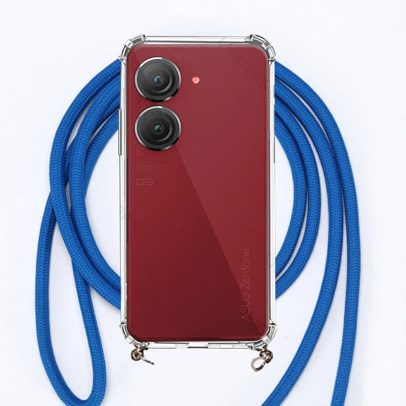 Adjustable Rope Case for ASUS Zenfone 11 Ultra 10 9 8 Cover Crossbody Lanyard Shoulder Strap Air-bag Crystal Soft Shell Funda