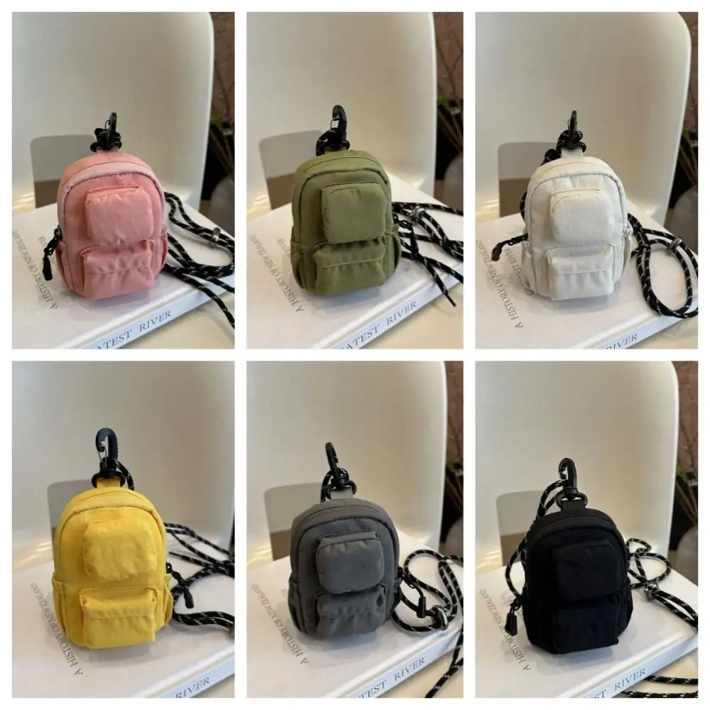 Nylon pendurado pescoço moeda bolsa estilo coreano bolsa de ombro cordão crossbody saco de armazenamento de fone de ouvido hip hop batom fone de ouvido saco