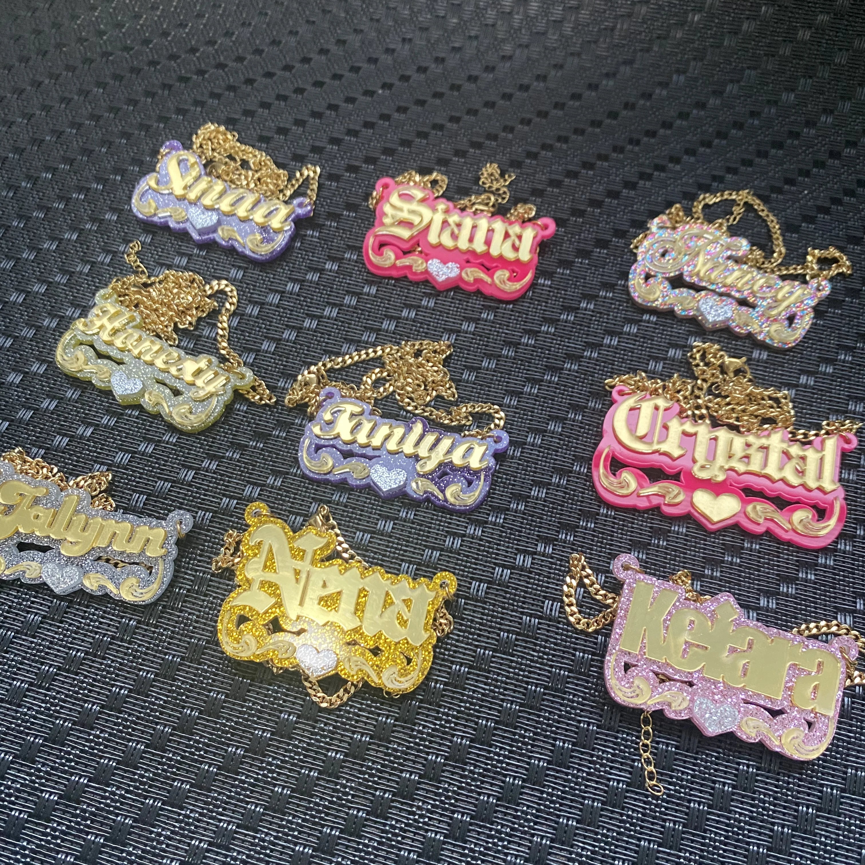 Custom Acrylic Necklace Personalized Name Necklaces Nameplates Acrylic Choker Pendant for Women Girl Kids Jewelry Gift