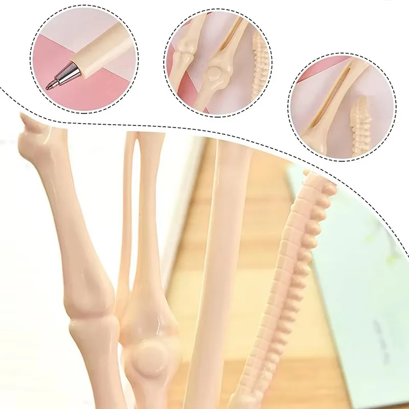 5/10pcs Lifelike Bone Shape Ballpoint Pen Creative Unique Gift Back School Office Writing Supplies for Nurses Doctors Office Use