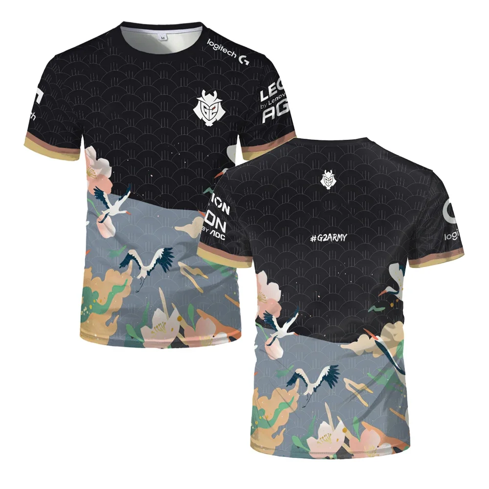 

E-sports G2 Summer Game T-shirt, National Team Sportswear, 3D Printed T-shirt, Round Neck, Breathable, Oversized, 2025