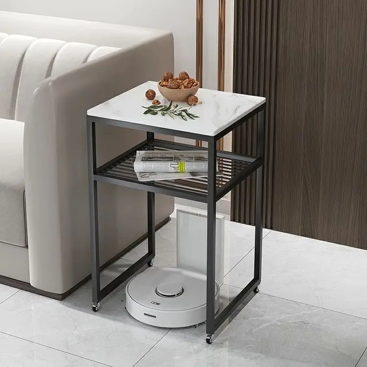 Sweeping robot Shelves Narwal significant other Covos Couch edge rock slab corner living room mobile wheel table