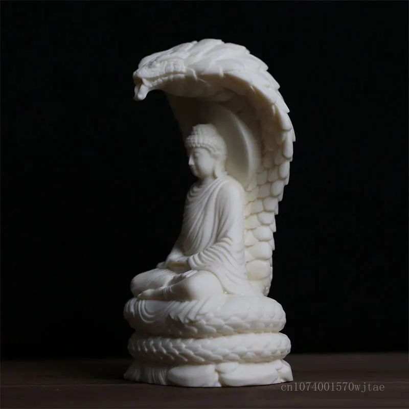 Creative Ivory Fruit Snake Protection Buddha Ornament, Tathagata Decoration, Home Car Indoor Crafts, Small Buddha Sculpture, 1Pc