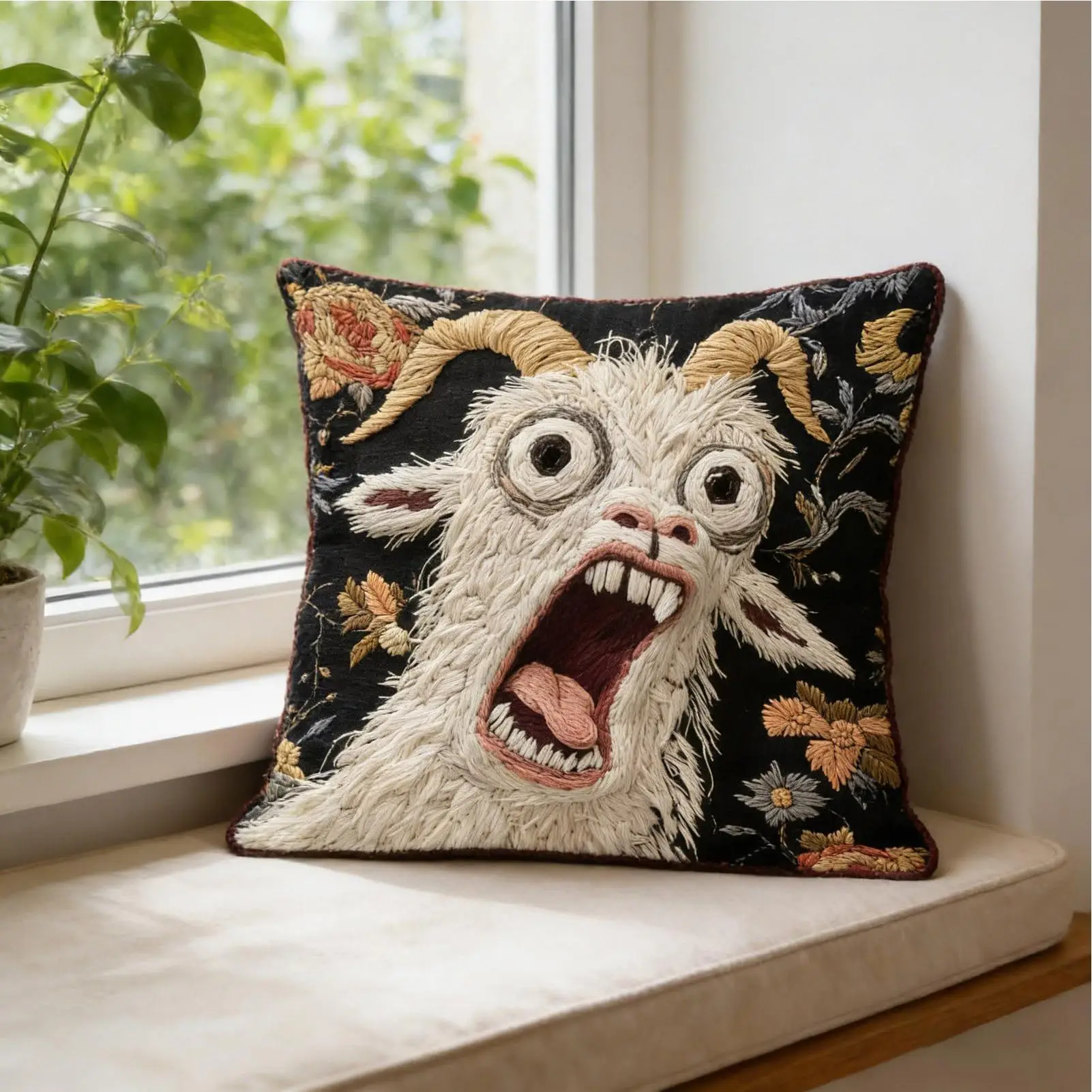 Screaming Goat Pillow Covers 3Pcs/set Fun Screaming Goat Cushion Protector 3D Printed Crazy Animal Patterns Cushion Covers