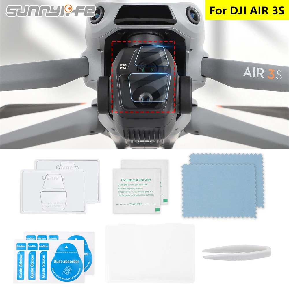 

Sunnylife 9H HD Tempered Glass for DJI AIR 3S Lens Protector Tempered Glass Film For AIR 3S Gimbal Camera Lens Protective Film
