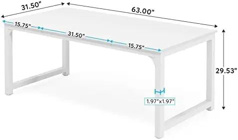 Modern Computer Desk, 63 x 31.5 inch Large Executive Office Desk Computer Table Study Writing Desk Workstation for Home