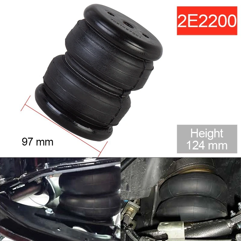 97MM 1/4 Inch Pneumatic Bag Double Convoluted Air Bags Spring Suspension System Universal Pickup Trucks