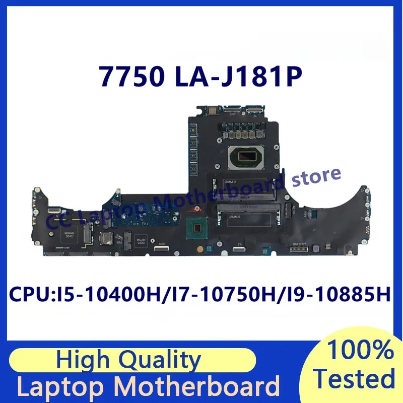 

Материнская плата LA-J181P для ноутбука Precision 7750, материнская плата с процессором I5-10400H/I7-10750H/I9-10885H, 100% полное тестирование, работает хорошо