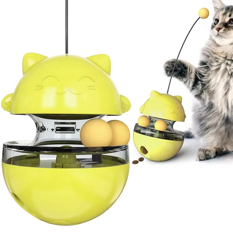 Improved training interactive cat toy food dispenser tumbler rich cat toy ball