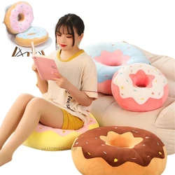 Kawaii 42cm Simulation Cartoon Fried Doughnut Plush Throw Pillow Cute Soft Stuffed Food Sweet Doll Toys Birthday Gifts Decor