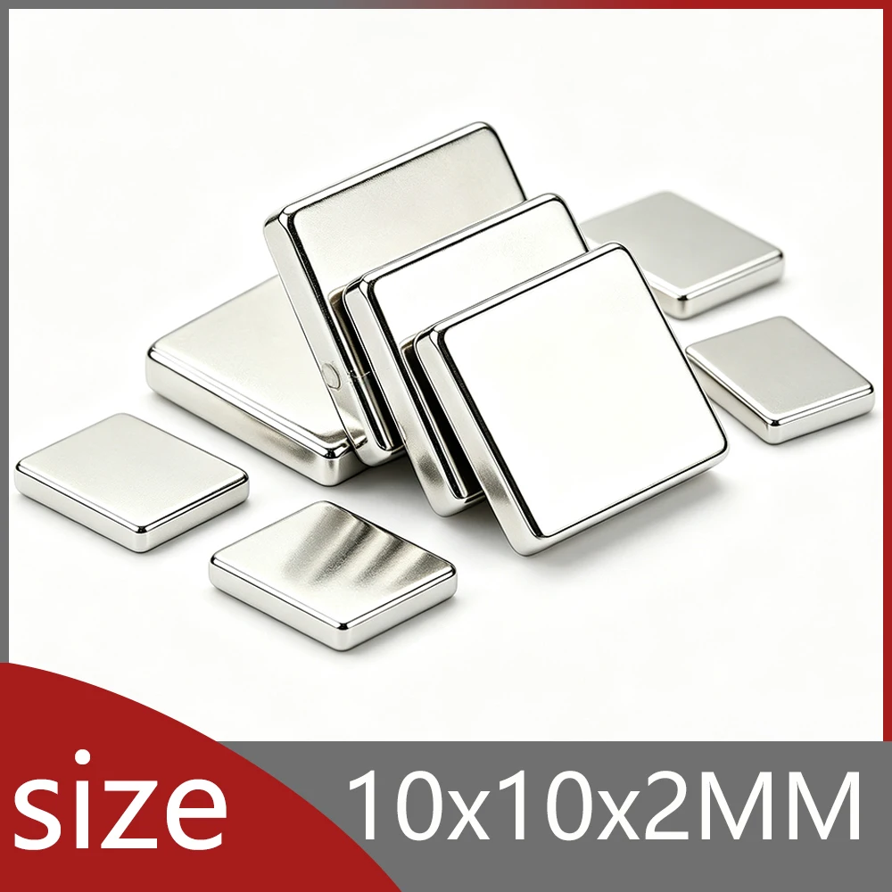 10x10x2mm Square Block Small Flat Magnets Versatile Application Sheets for Fridge Whiteboard Office DIY Craft Hardware Project