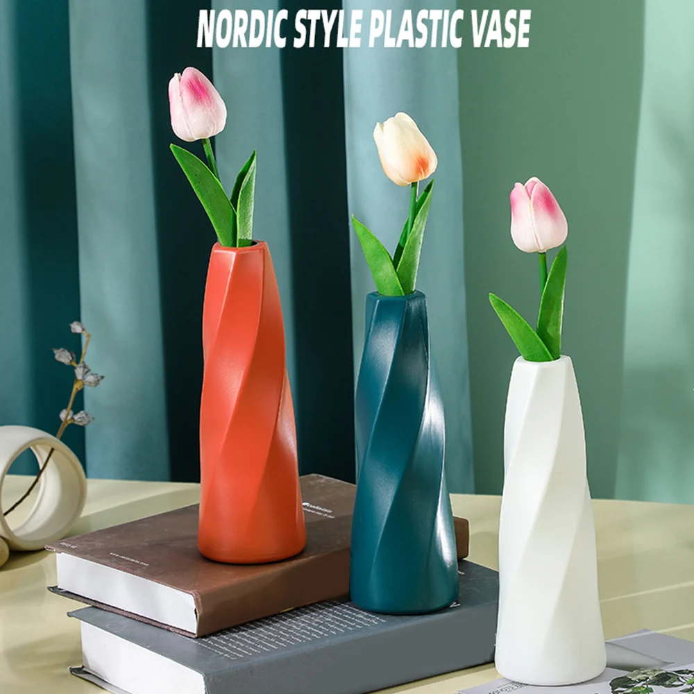 European Style Retro Vase For home Simple PE Plastic Plants Pot Hydroponics Storage Bottle Delicate Creative Geometric Flowerpot