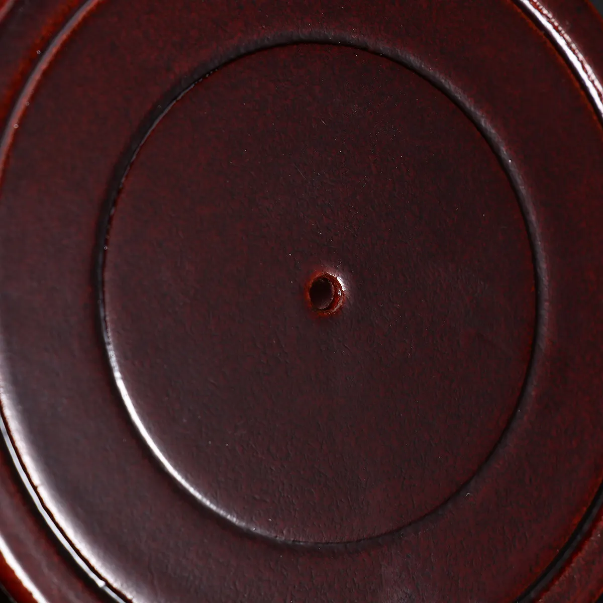 Round Wood Plant Pot Saucer 8cm Red Heat Resistant Non Slip Drip Tray Surface Protector for Succulents