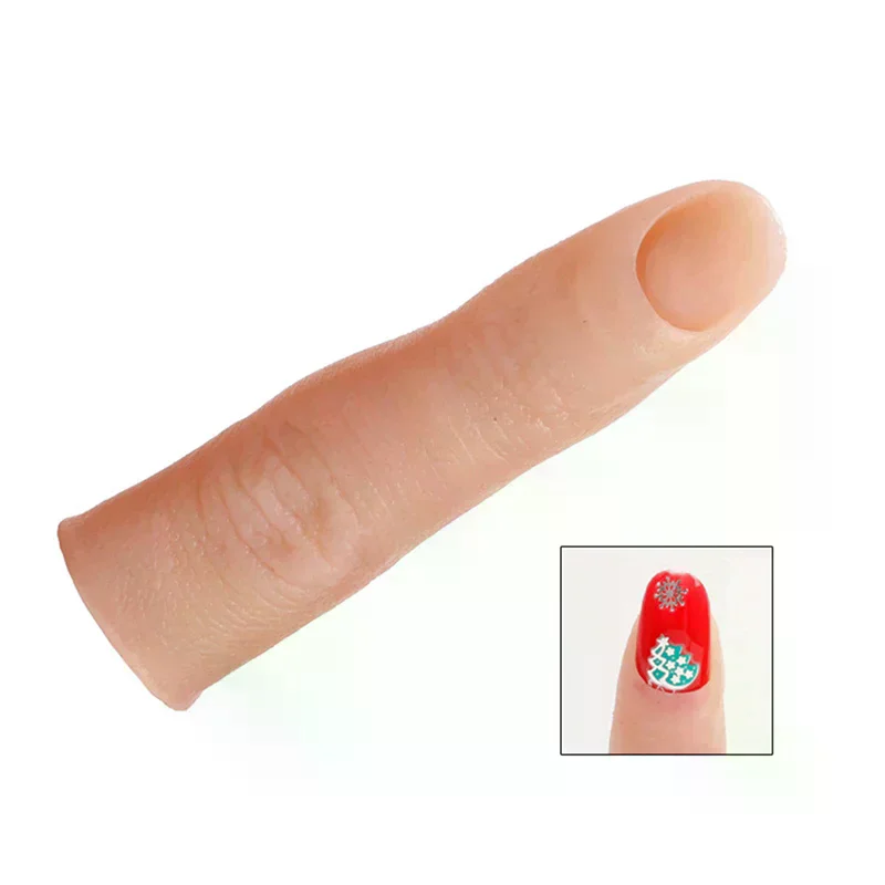 Silicone Practice Fake Finger Nail With Joints Bendable False Fingernails Tips Manicure Nail Training Model Accessories Soft