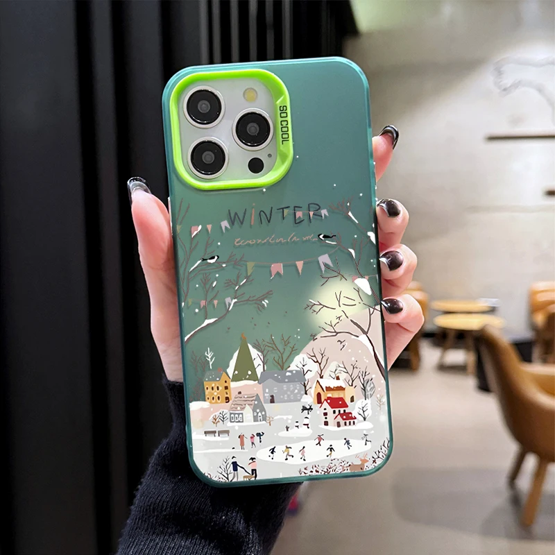 حافظة لهاتف آيفون 14 17 Air 16 15 11 12 13 Pro Max XS X XR Plus 8 7 SE 2020 غطاء خلفي صلب مقاوم للصدمات