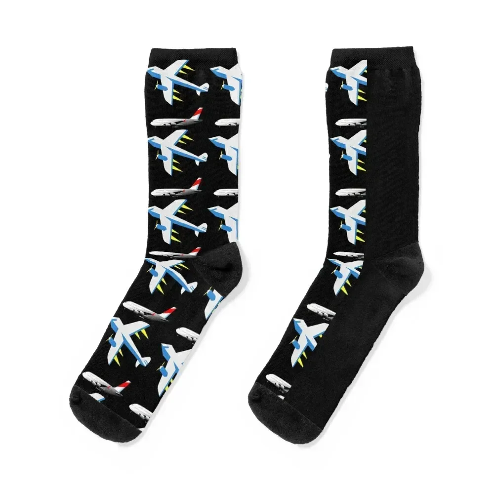 

Airplane theme, a lot of planes Socks sheer Christmas men cotton high quality football Socks Men Women's