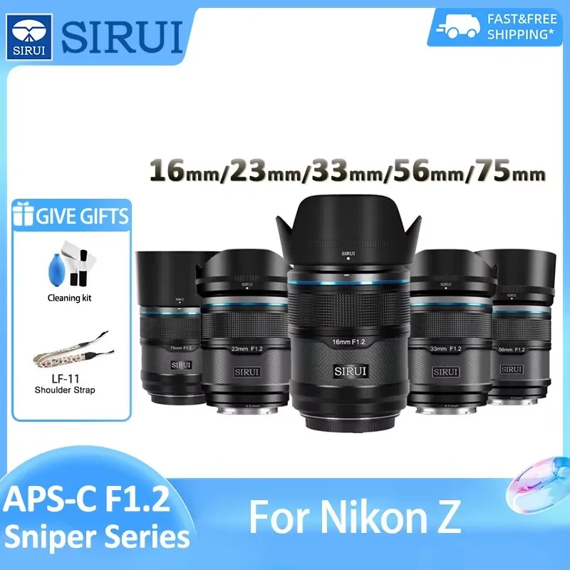

SIRUI Sniper Series 16 мм 23 мм 33 мм 56 мм 75 мм F1.2 APS-C Prime объектив с автофокусом для зеркальной камеры Nikon Z Mount Z6 Z5 Z6II Z7II Z8