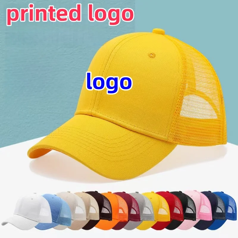New Professional Custom Logo Mesh Cap Sunscreen Sun Visor Cap Casual Sun Hat Designer Snapback Caps Printing Baseball Cap
