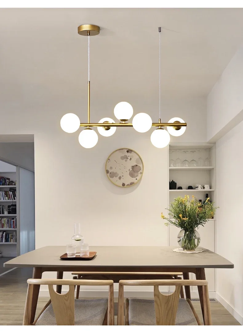 Modern Glass Ball Ceiling Chandelier for Table Dining Living Room Kitchen Island Pendant Lamp Home Decor Indoor Lighting Fixture