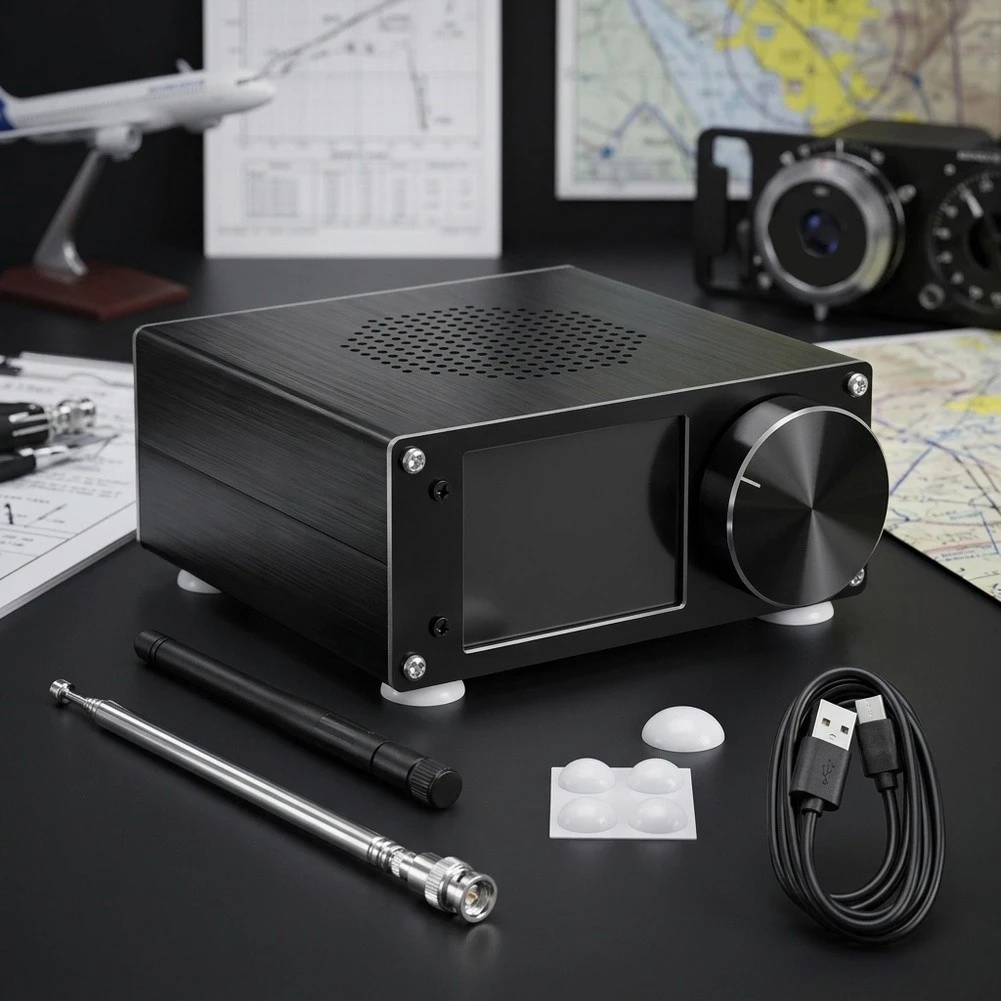 ATS25 Pro+AIR Aluminum Body Radio Receiver for FM SW LW For SSB AIR Band 118MHz-135.975MHz with 2.4 Inch Display