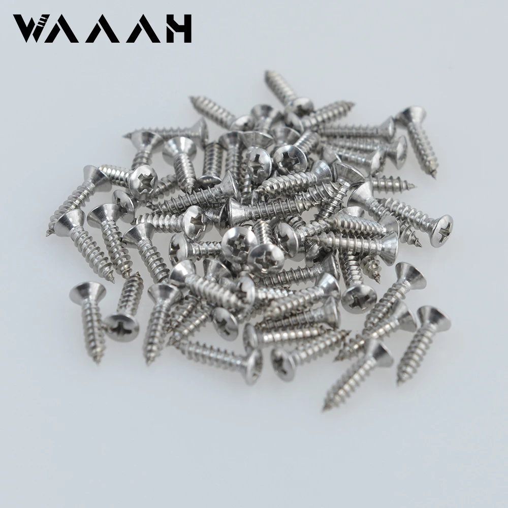 1000pcs Guitar Pickguard Plate Stainless Steel Screws For ST/TL LP/SG Electric Guitar Bass Guitar Bass Screws Guitar Parts