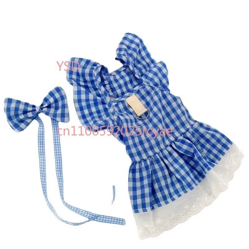 

Spring Summer Cotton Pet Dress with Flutter Sleeves for Small Dogs and Cats