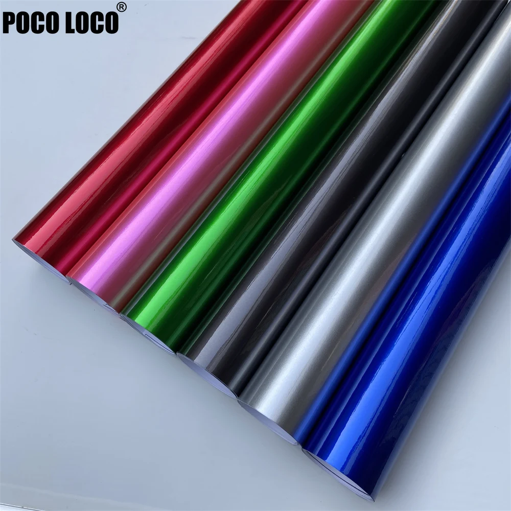 Multiple Color Candy Gloss Metallic Vinyl Wraps Film Car Wrapping Foil For Vehicle Motorcycle Laptop Sticker