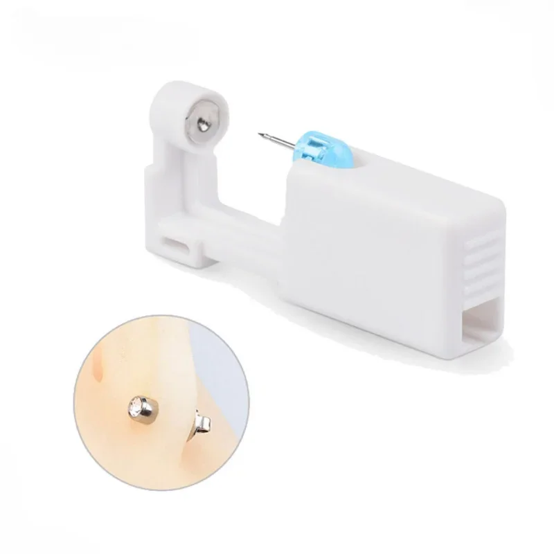 1PC disposable sterile ear gun, ear piercer, stainless steel stud earrings, self-piercing earrings, titanium steel ear piercer