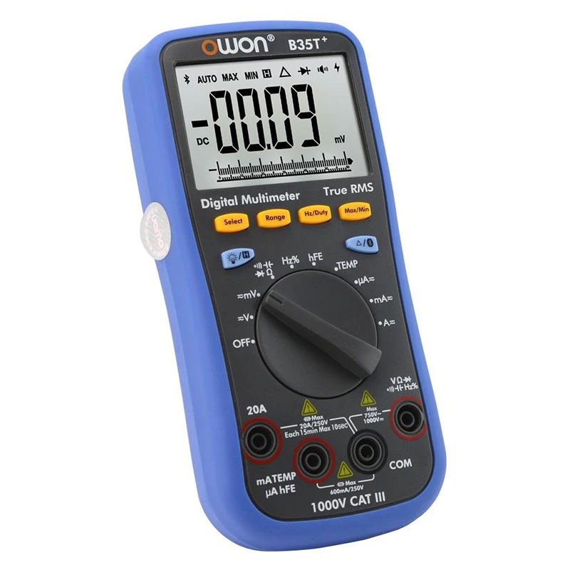 OWON B35T+ Bluetooth Digital Multimeter 6000 Count Auto Range Digital True RMS Smart Multimeter Offline Data Recording Function
