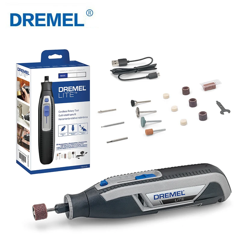 Dremel Lite 7760 N/15 4V Cordless Grinder Rotary Tool Kit USB Charging Variable Speed Wireless Power Tool for For Craft DIY