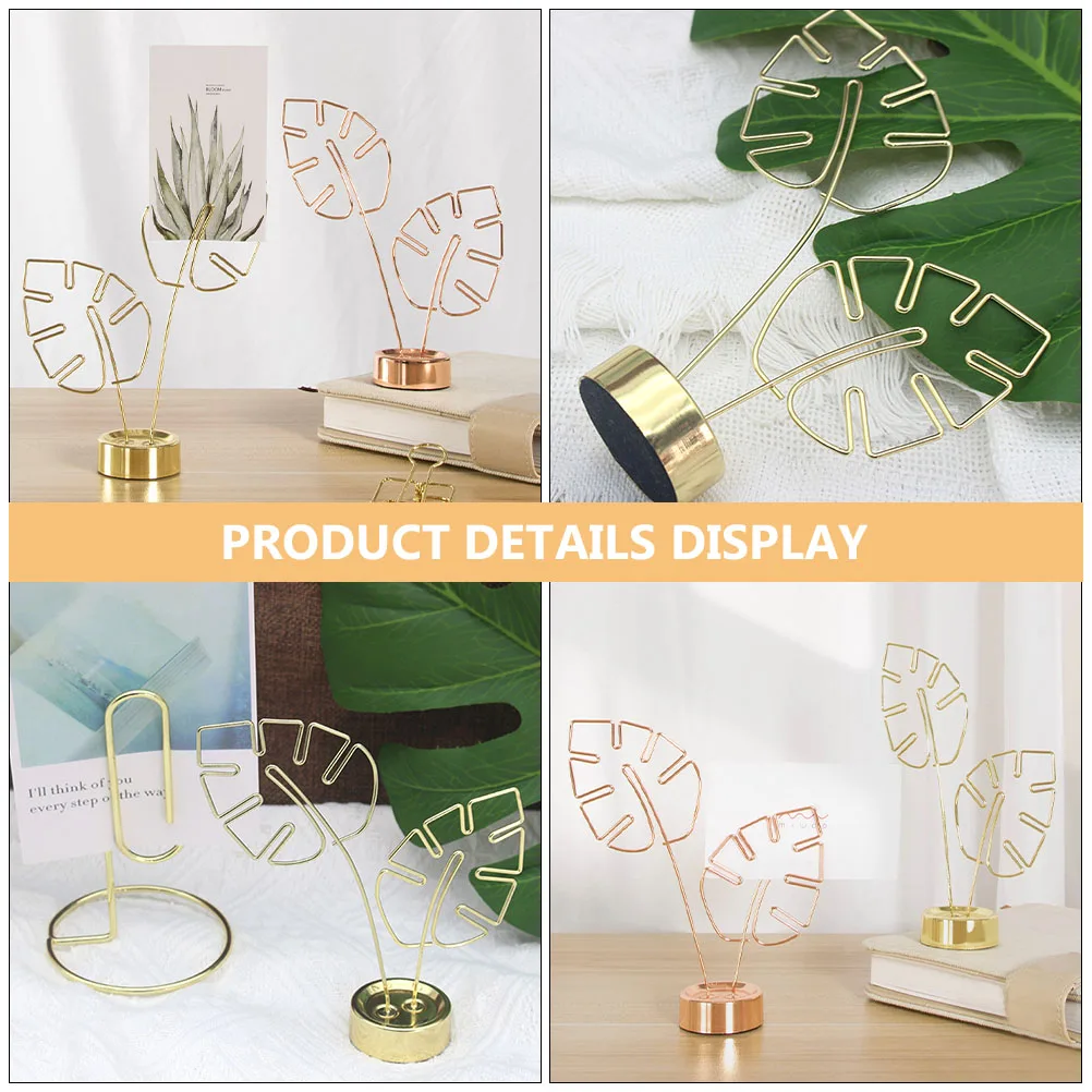 Business Card Clip Picture Fixed Clips Leaf Design Memo Clamp Note Stand Sturdy Note Clamp Home Office Party