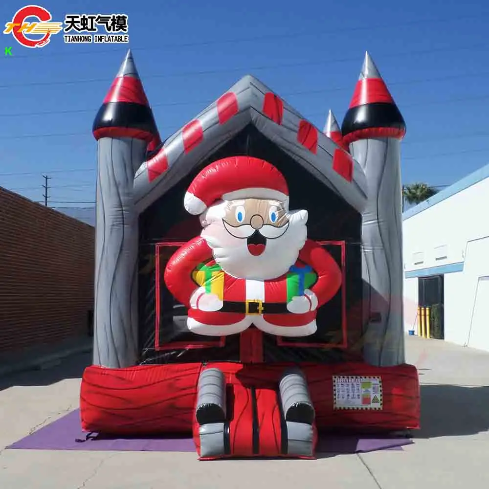 2026 novo design 4x3.6m inflável bouncer de natal transporte rápido ao ar livre castelo inflável moonwalk com ventilador