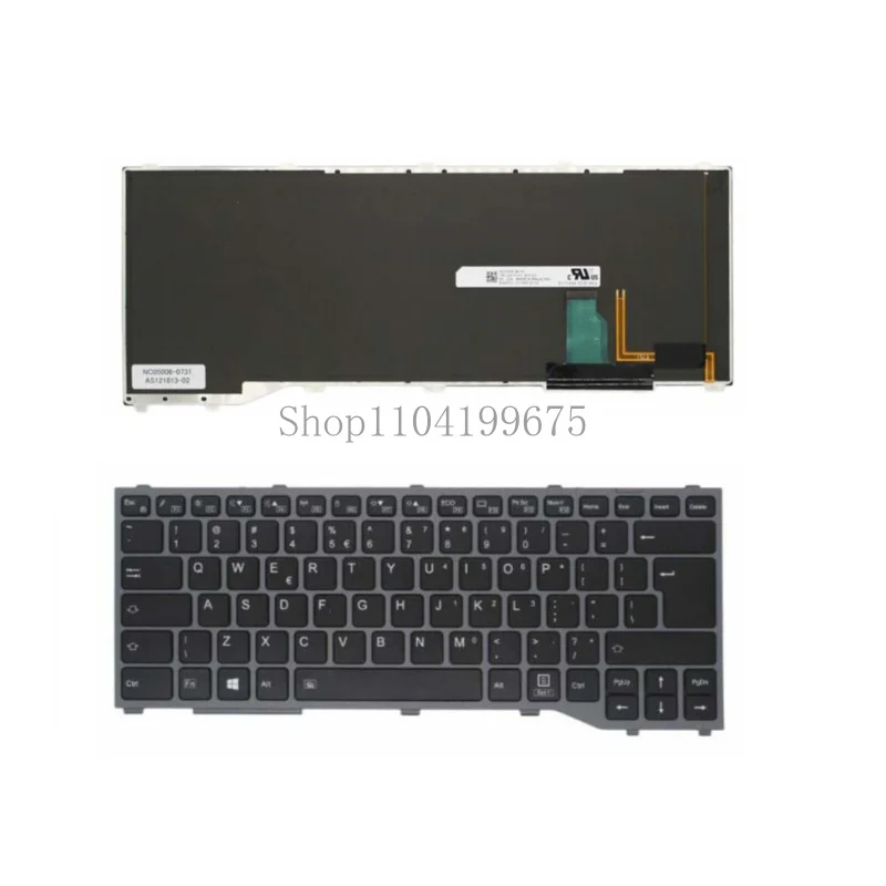 لوحة مفاتيح لجهاز Fujitsu Lifebook T937 T938 T939 US باللون الأسود مع إضاءة خلفية