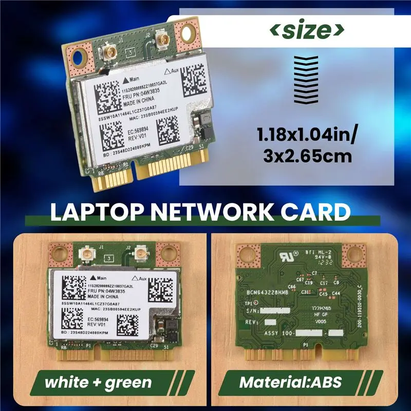 BCM943228HMB 04W3764 WIFI Wireless Bluetooth 4.0 Half MINI PCI-E Card Compact For Lenovo E130 E135 E330 E335 E530 E535 E430 - view 4