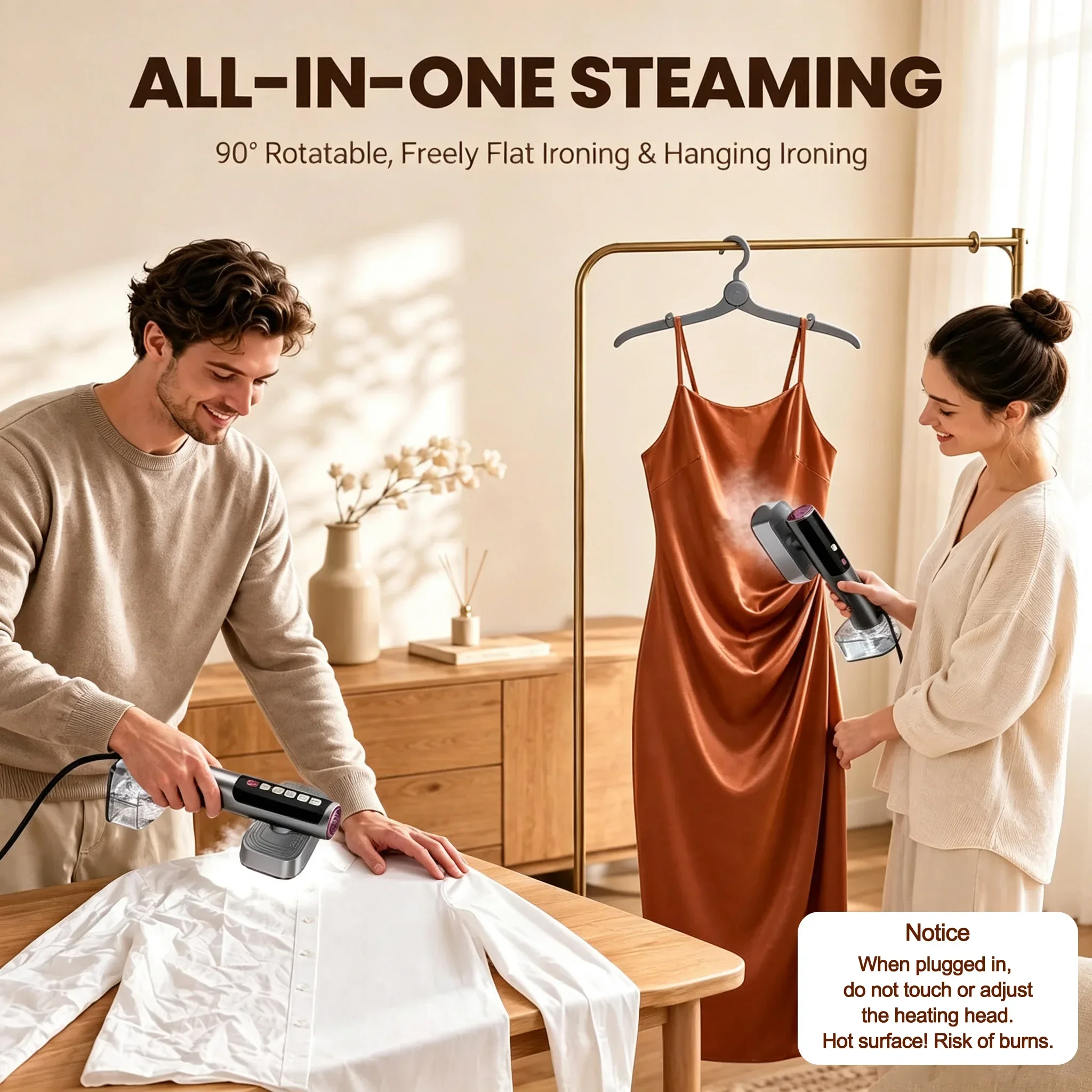 Mini Portable Handheld Steam Iron machine Folding Garment Hanging Steamer Clothes Ironing Wet Dry Ironing Machine Home Travel ﻿