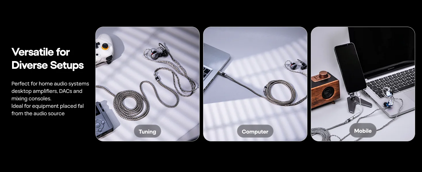 Tripowin Zonie 2 Meter 16 Kerne versilbertes Kabel SPC Kopfhörerkabel QDC MMCX 2 PIN für 7 Hz Null – Detail 6