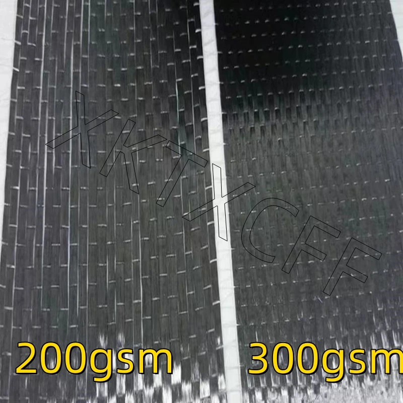 12k 300gsm Carbon Fiber UD Uni-directional Cloth Fabric 10cm/15cm Width High Strength Repair Reinforce Material, for Constructio