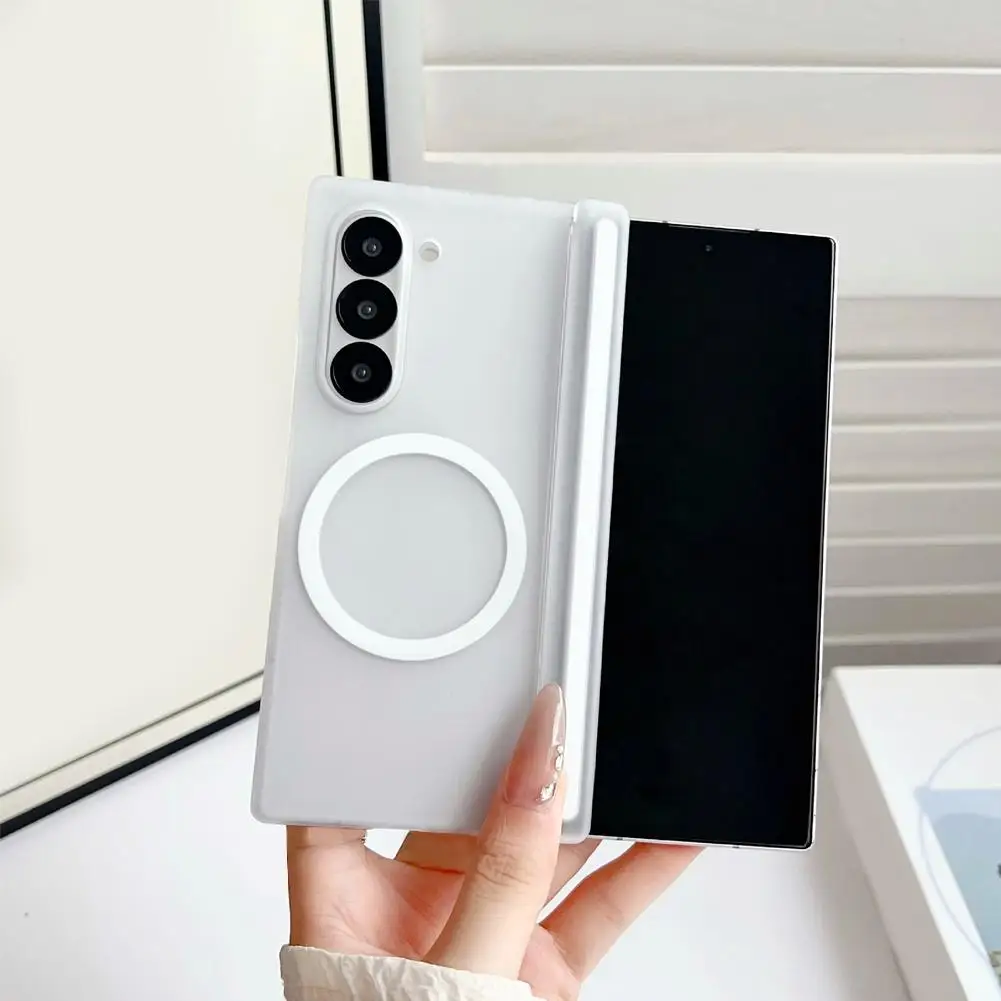 

For Samsung Galaxy Z Fold 7 Matte Magnetic Case Clear Hinge Protection Cover Wireless Charging Cover For Samsung Z Fold7