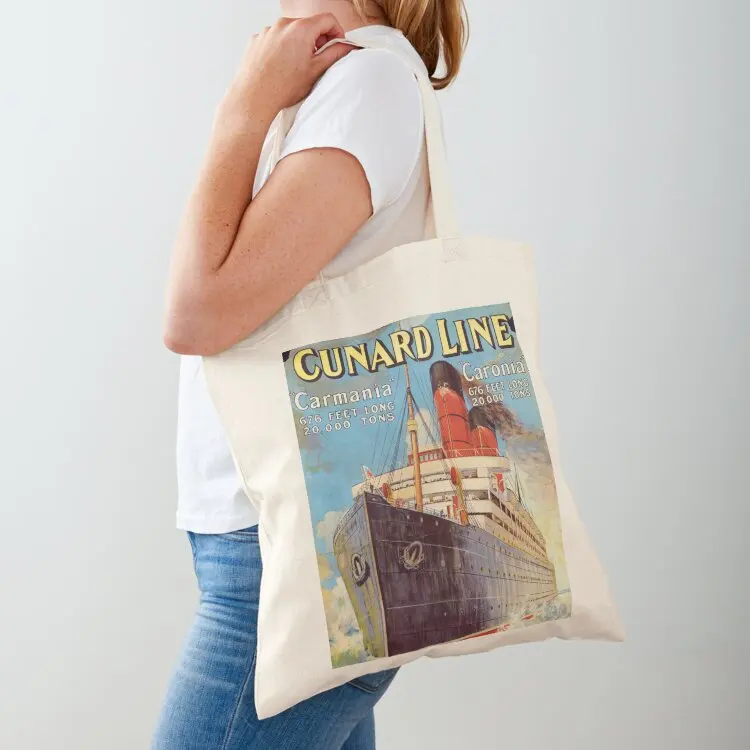 

Cunard Line, Carmania - Edward Wright - 1905 Tote Bag Shopping bags shopping bag Reusable bags tote bag university