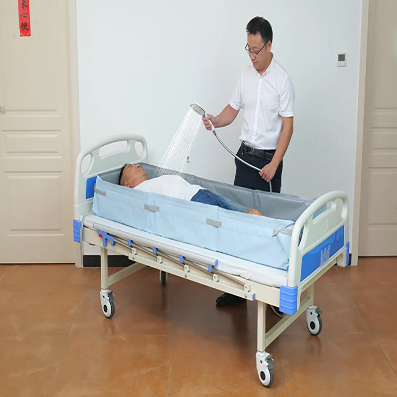 Foldable bathtub system for bedridden disabled patients and the elderly
