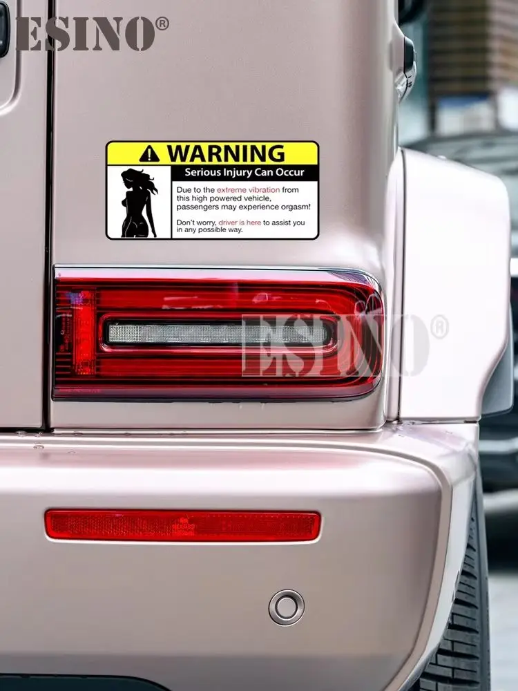 12x6.7cm Funny Warning Car Sticker PVC Waterproof JDM Auto Decal Turbo Audio Sexy Rule Motorcycle Bumper Decor