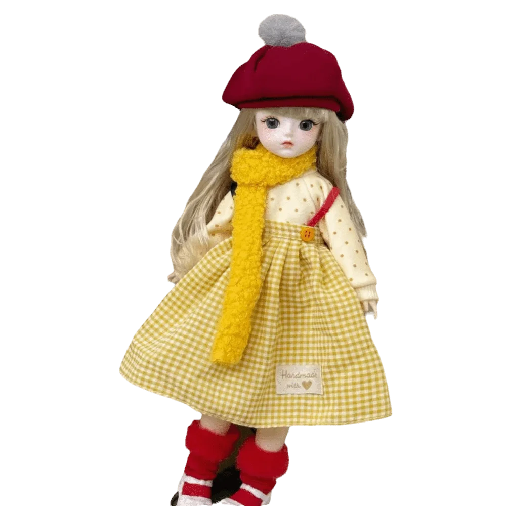

1 Set 30cm 30cm Doll with Clothes Long Hair Attractive Eyes Princess Dress Up Dolls with Wig Make Up Elegant