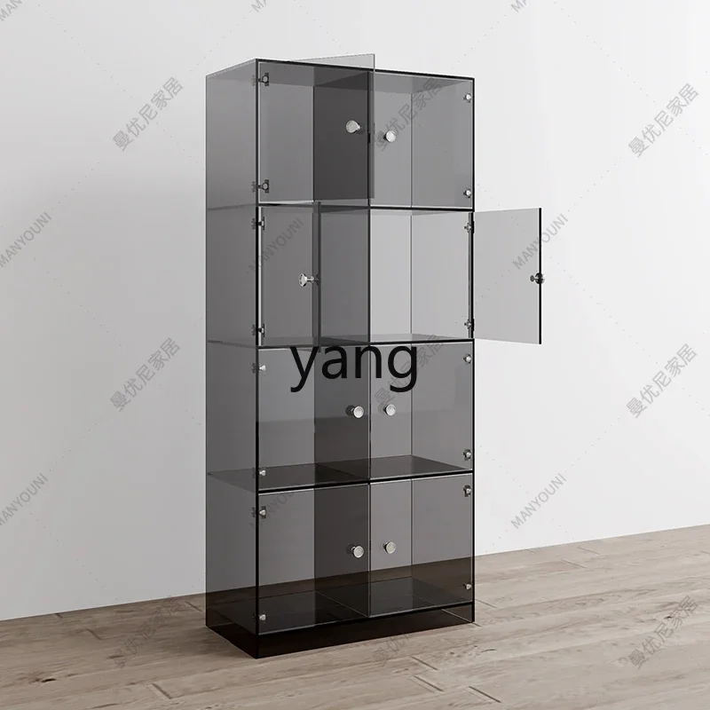LMM  acrylic bookshelf shelf double door floor-to-ceiling multi-layer storage cabinet boutique display cabinet