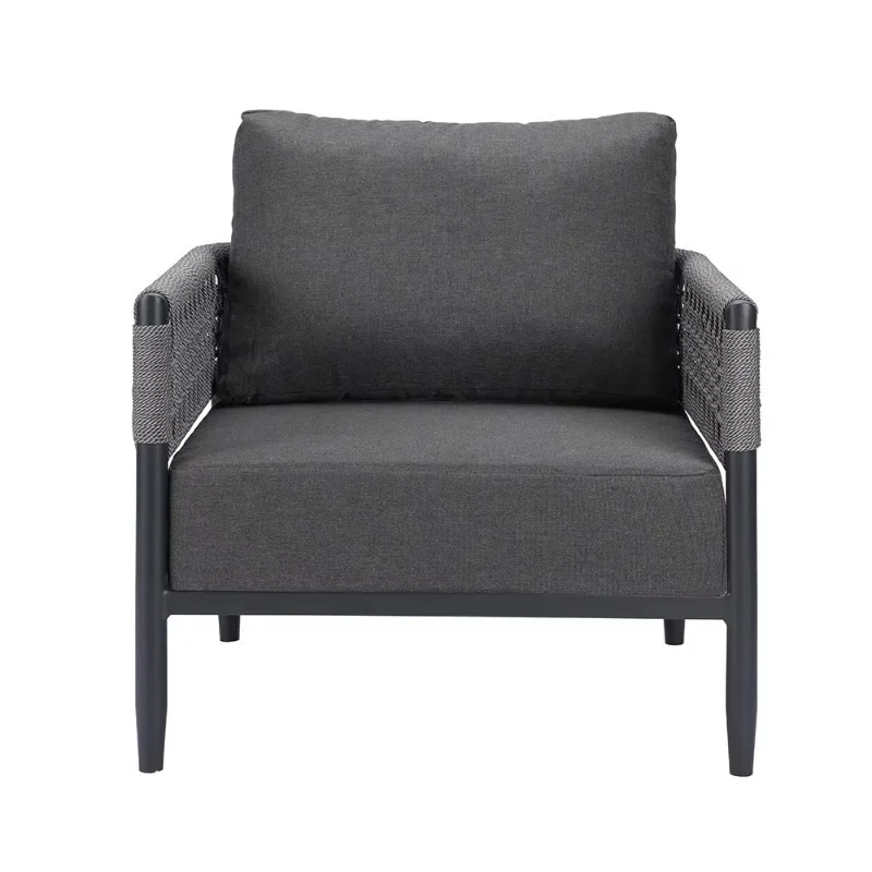 Outdoor Furniture Patio Sofa Leisure PE Wicker Rattan Garden Single Club Chair Set With Seat Cushion